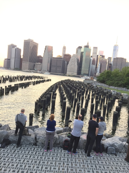 Few of the time-lapse photographers claiming their territory at the Pier